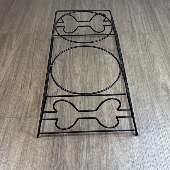 Black Metal Dog Bowl Stand Pet - Picture 4 of 7
